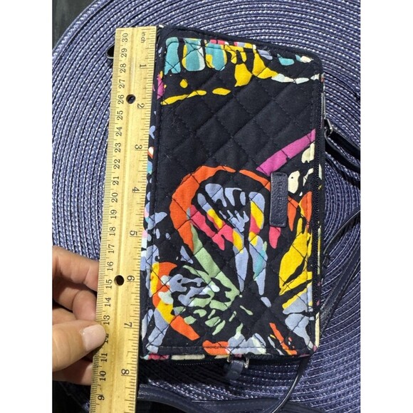 Vera Bradley RFID all in one Crossbody butterfly flutter Zip Snap Adjustable - Picture 9 of 10